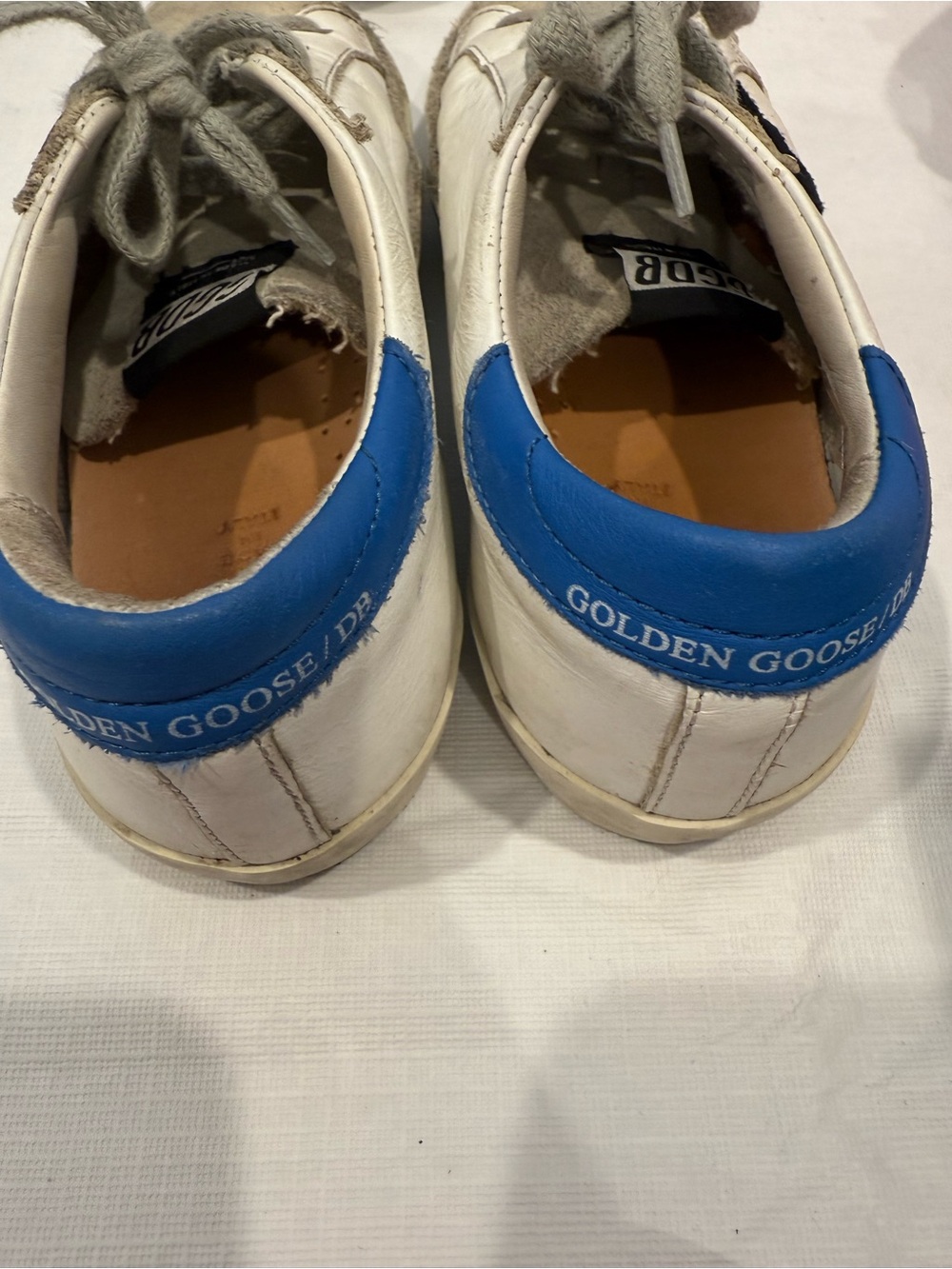 Golden Goose Kids White Sneakers with Blue Heel Patch